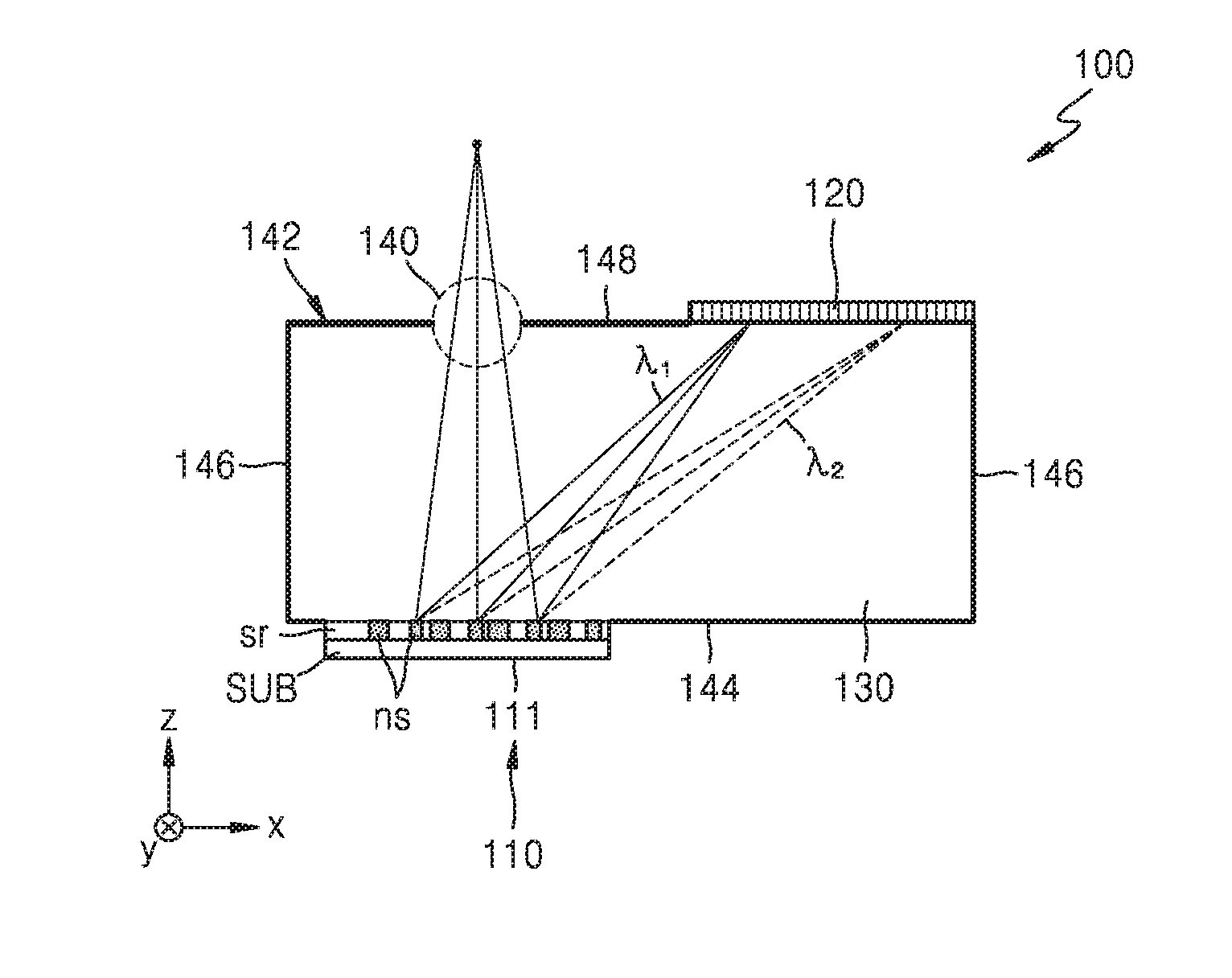 Spectrometer including metasurface