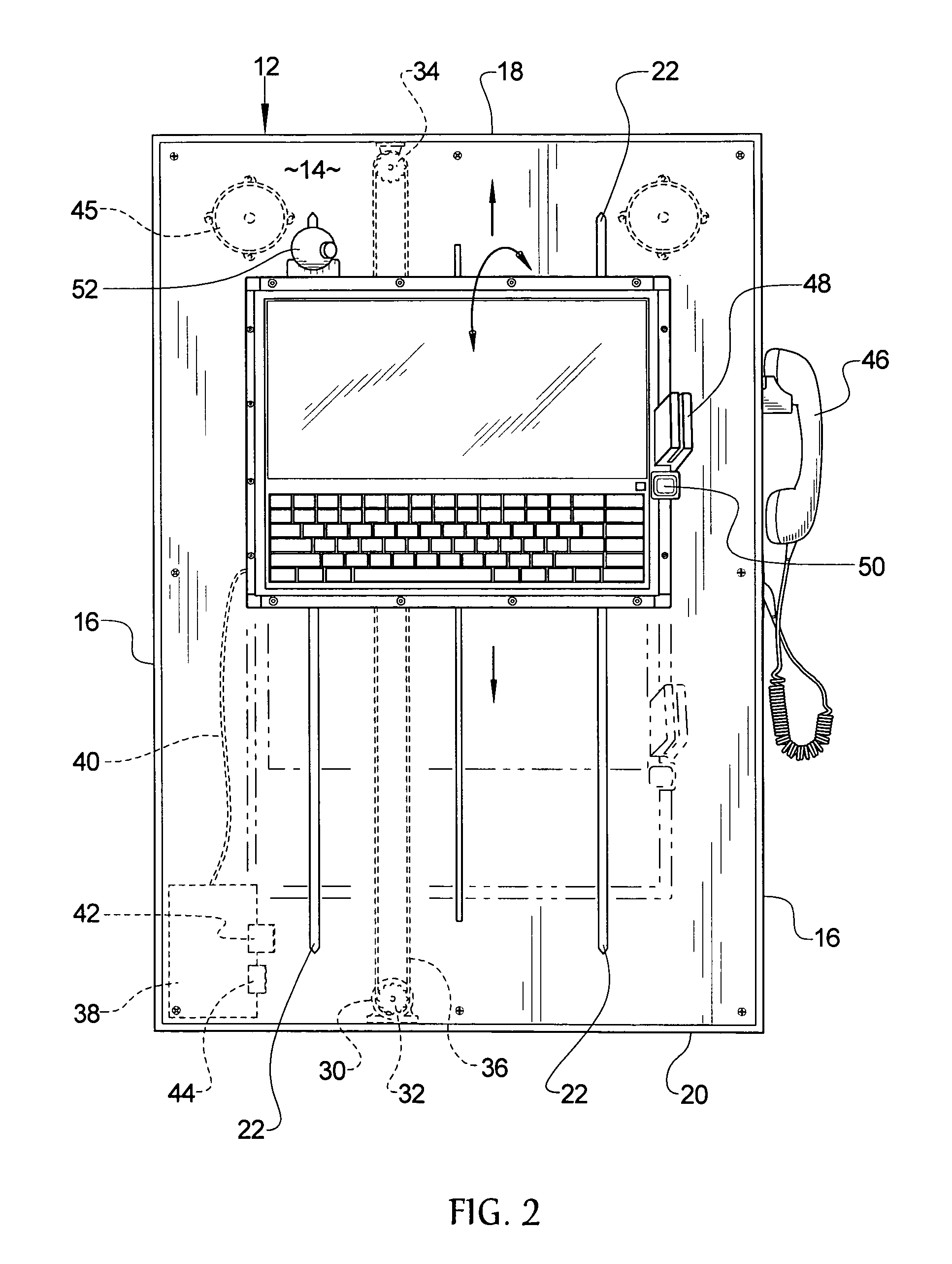 Variable height interactive kiosk