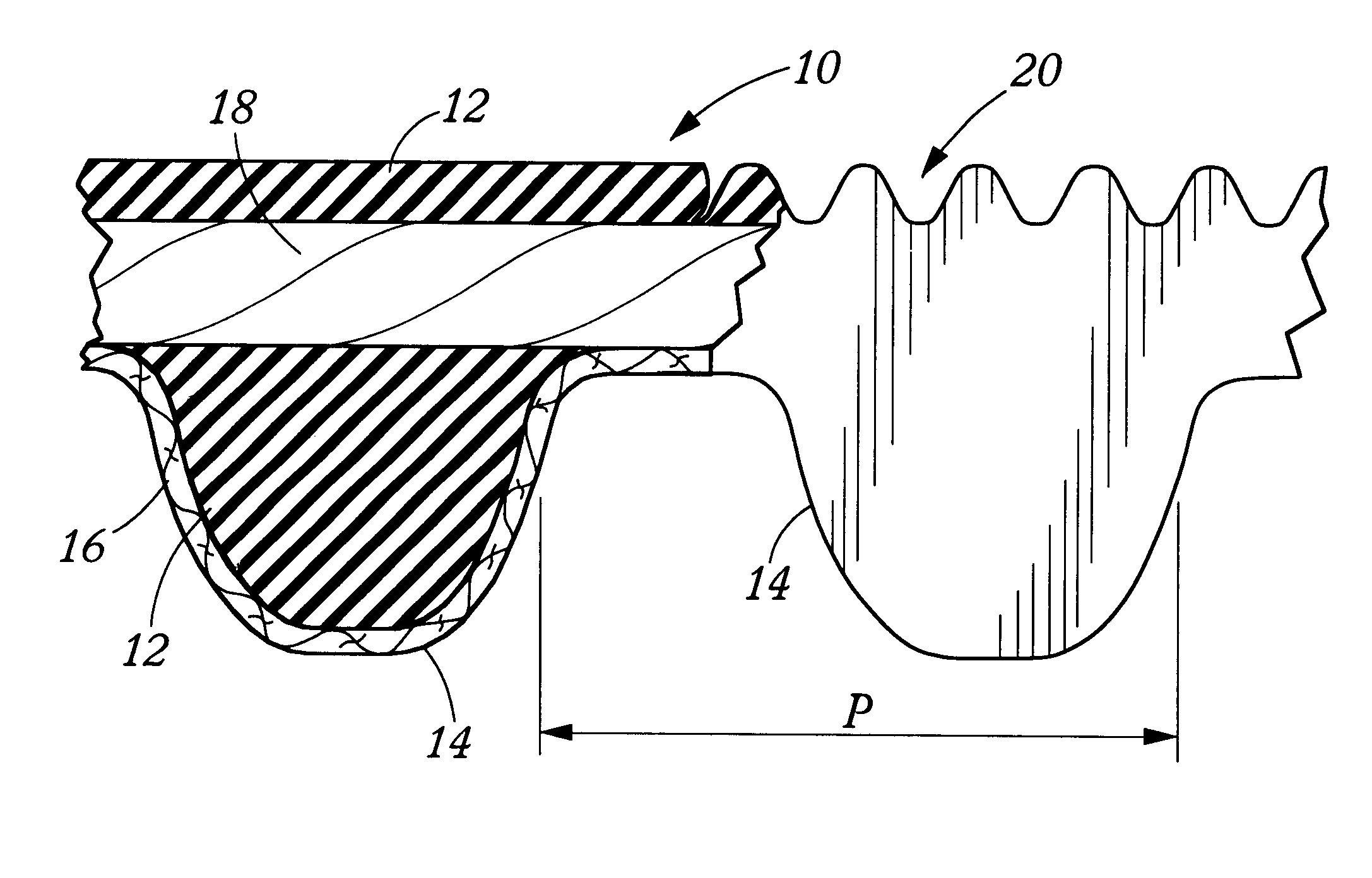 Low growth power transmission belt