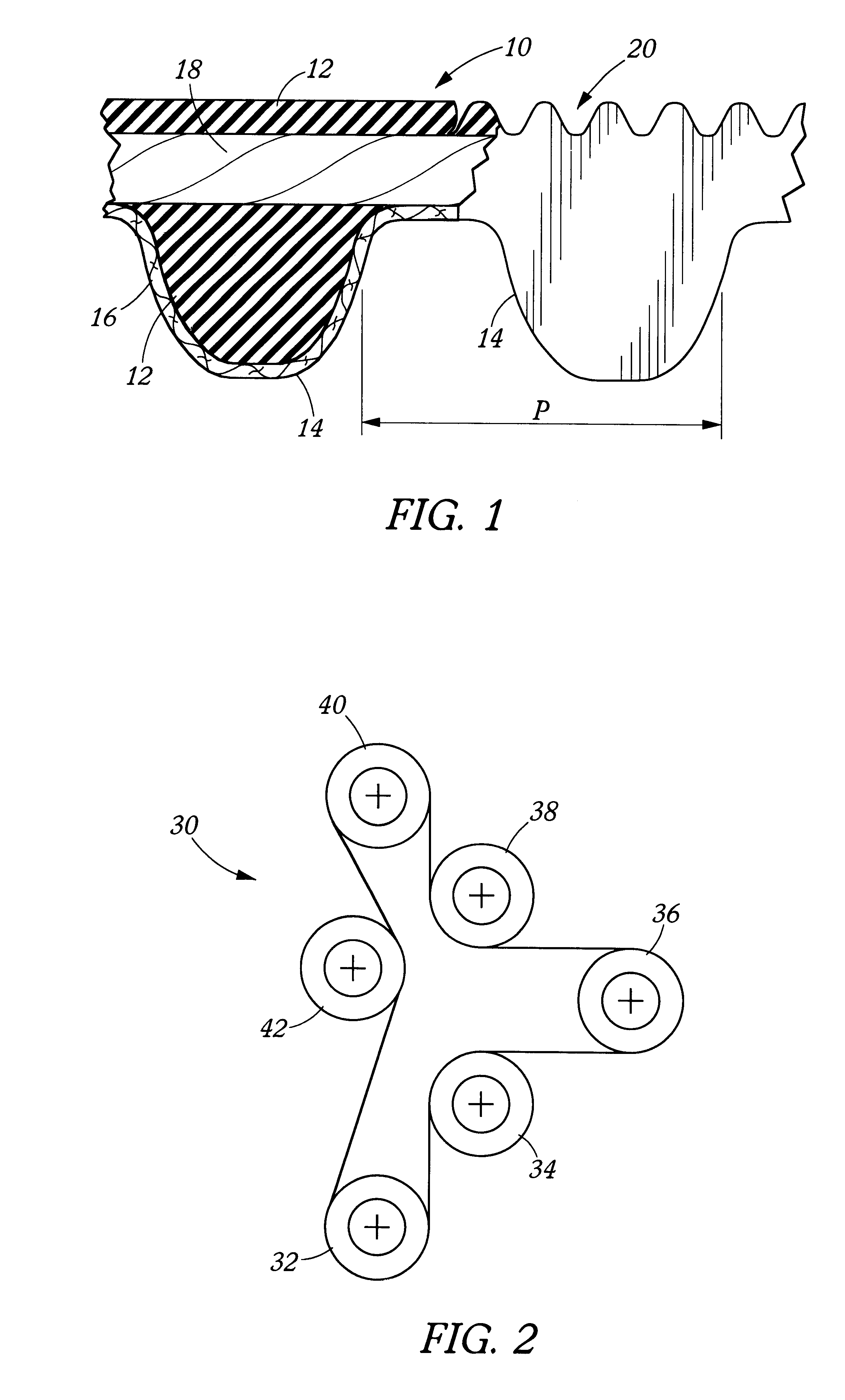 Low growth power transmission belt