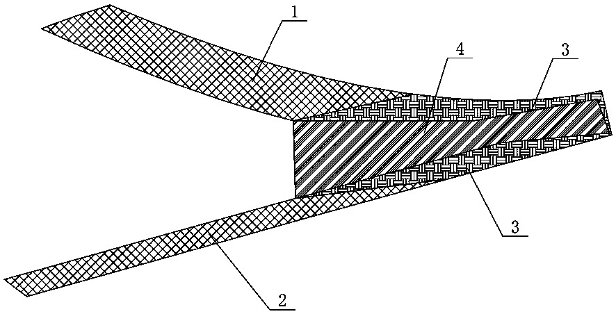 Wind power blade posterior-edge die spotting PVC foam design method