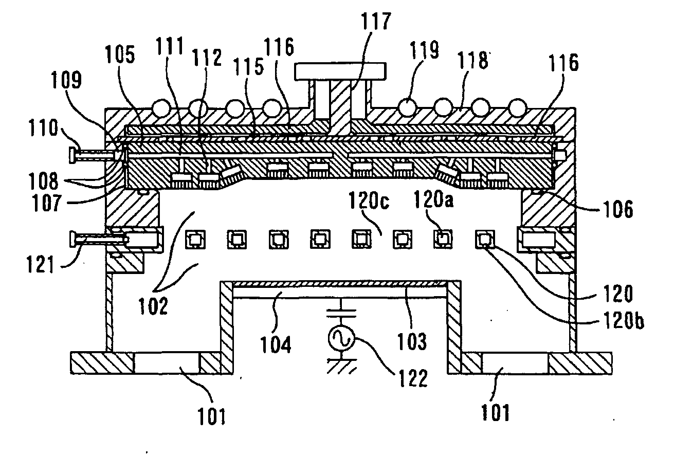 Shower plate, and plasma processing apparatus, plasma processing method and electronic device manufacturing method using the shower plate