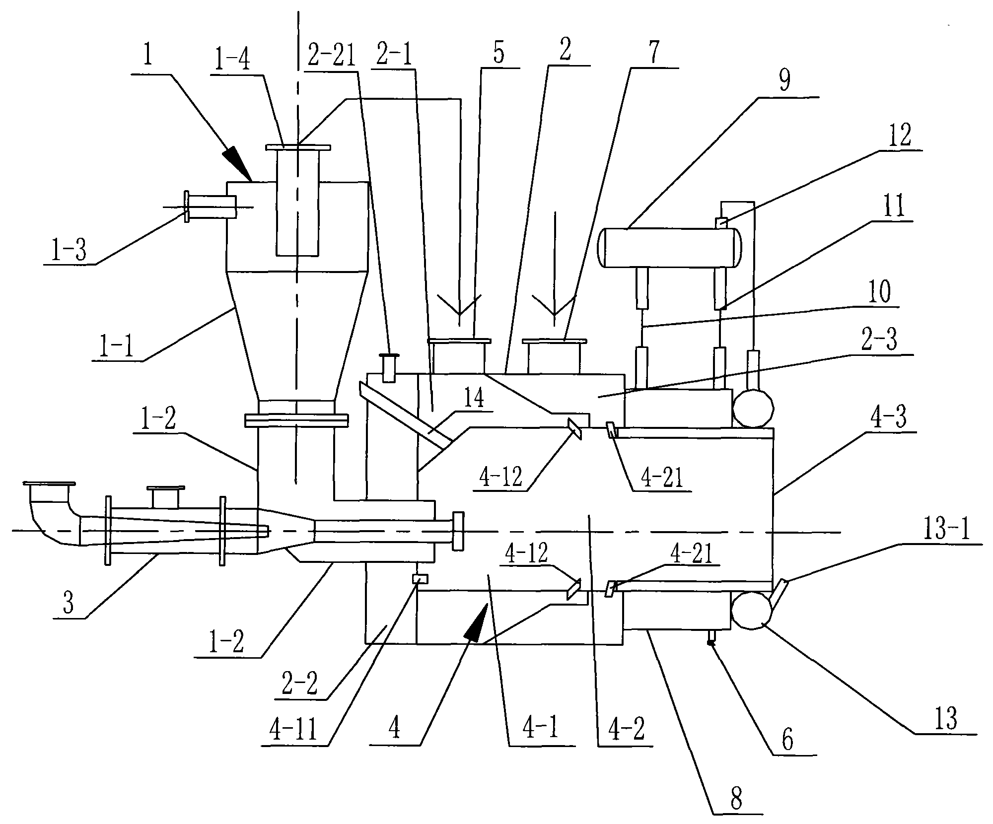 Gasification combustion hydrolyzing auxiliary combustion device and method of pulverized coal