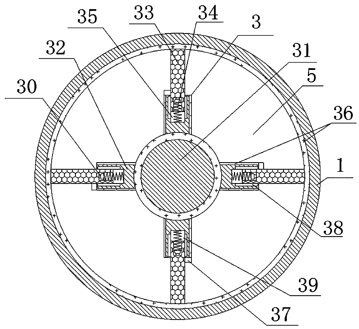 Self-sealing integrated wet spraying machine material distributing device and preparation method thereof