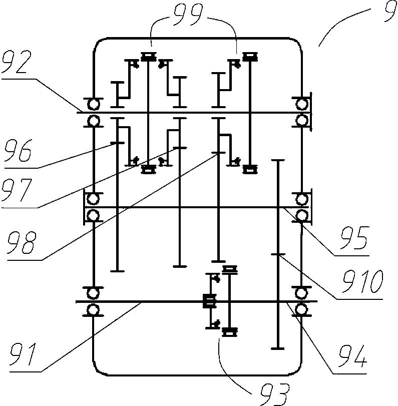 Tandem type hybrid power driving system and tractor with same