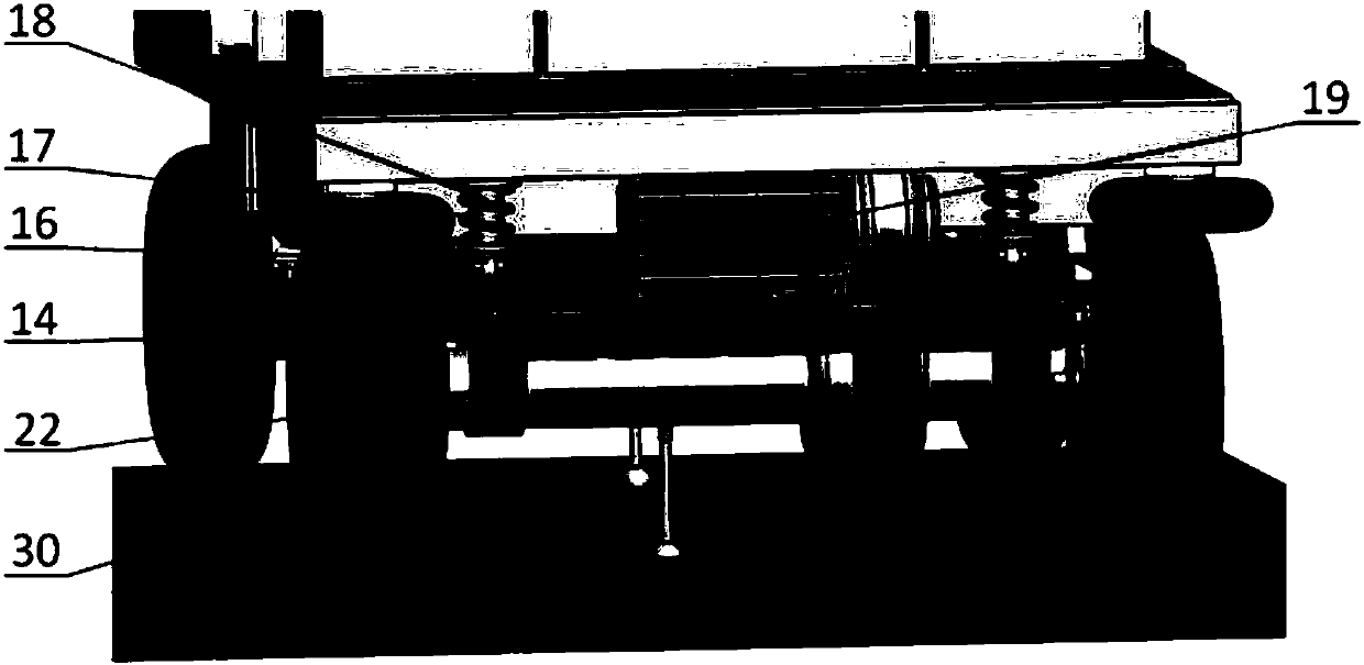 Shock-absorption electric vehicle for transferring liquid-state explosives between workshops