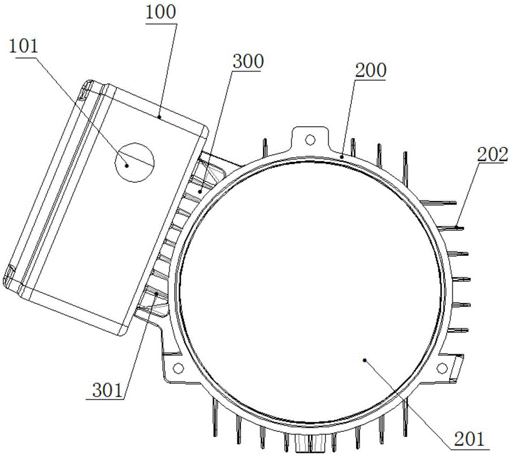 Heat radiation structure integrating water pump and electric adjustment device