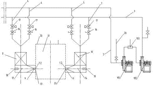 Heat accumulating type furnace gas forced circulation device of industrial furnace