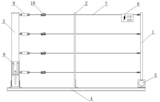 Intrinsically safe anti-explosion tension electronic fence