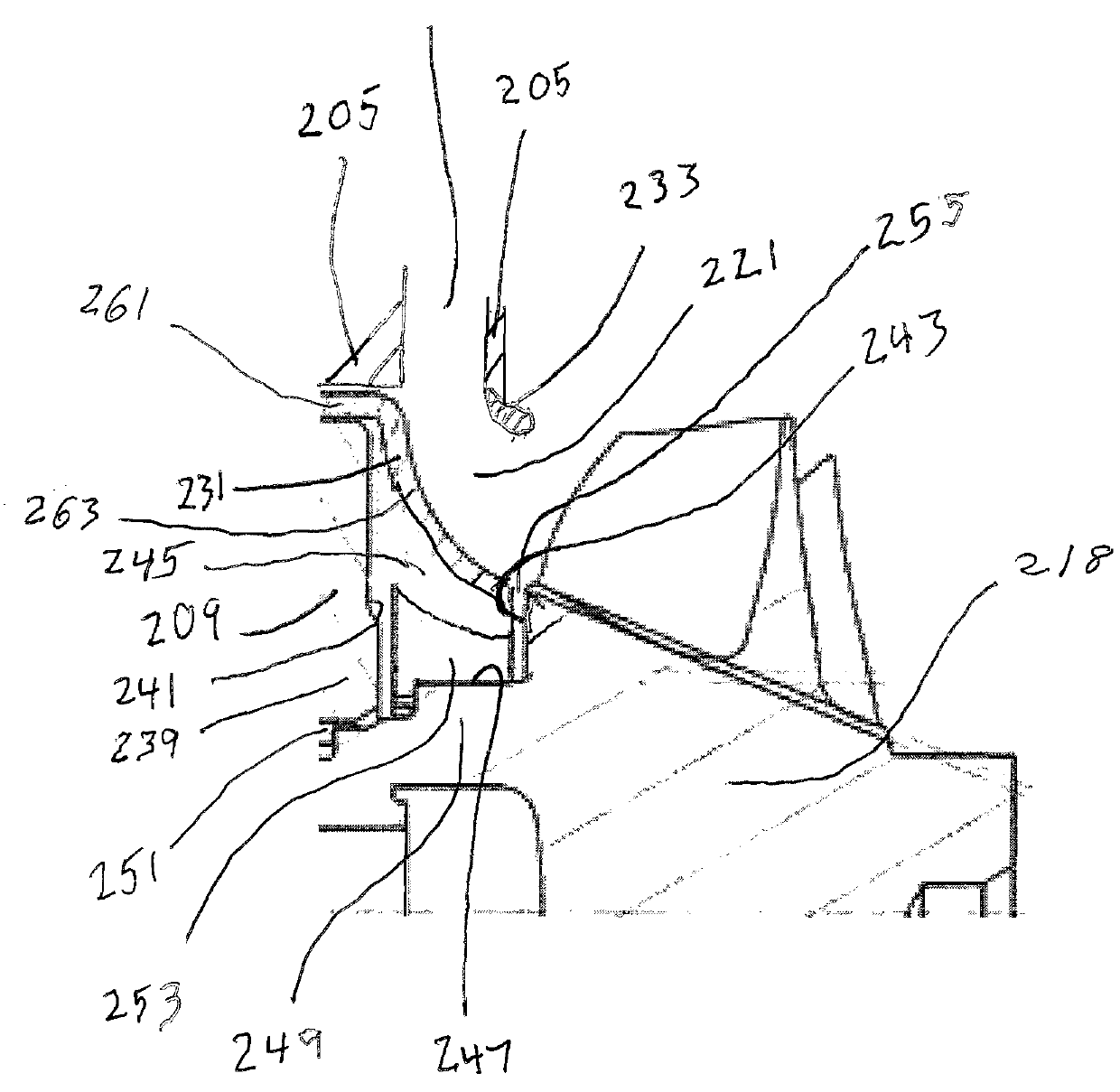 Turbine de-swirl elements