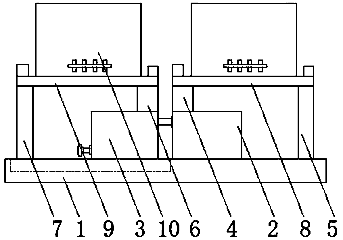 A connecting and fixing device for large-scale processing equipment for furniture production