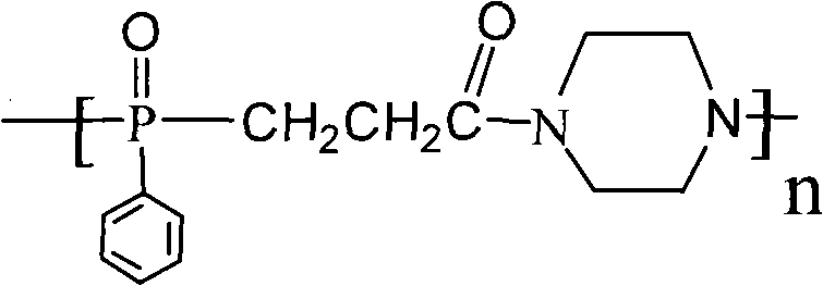 Carboxyethyl phenyl phosphinic acid piperazine polymer and preparation method thereof