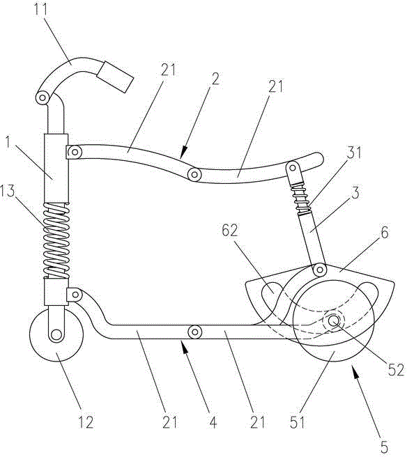 Swinging type labor-saving body building vehicle