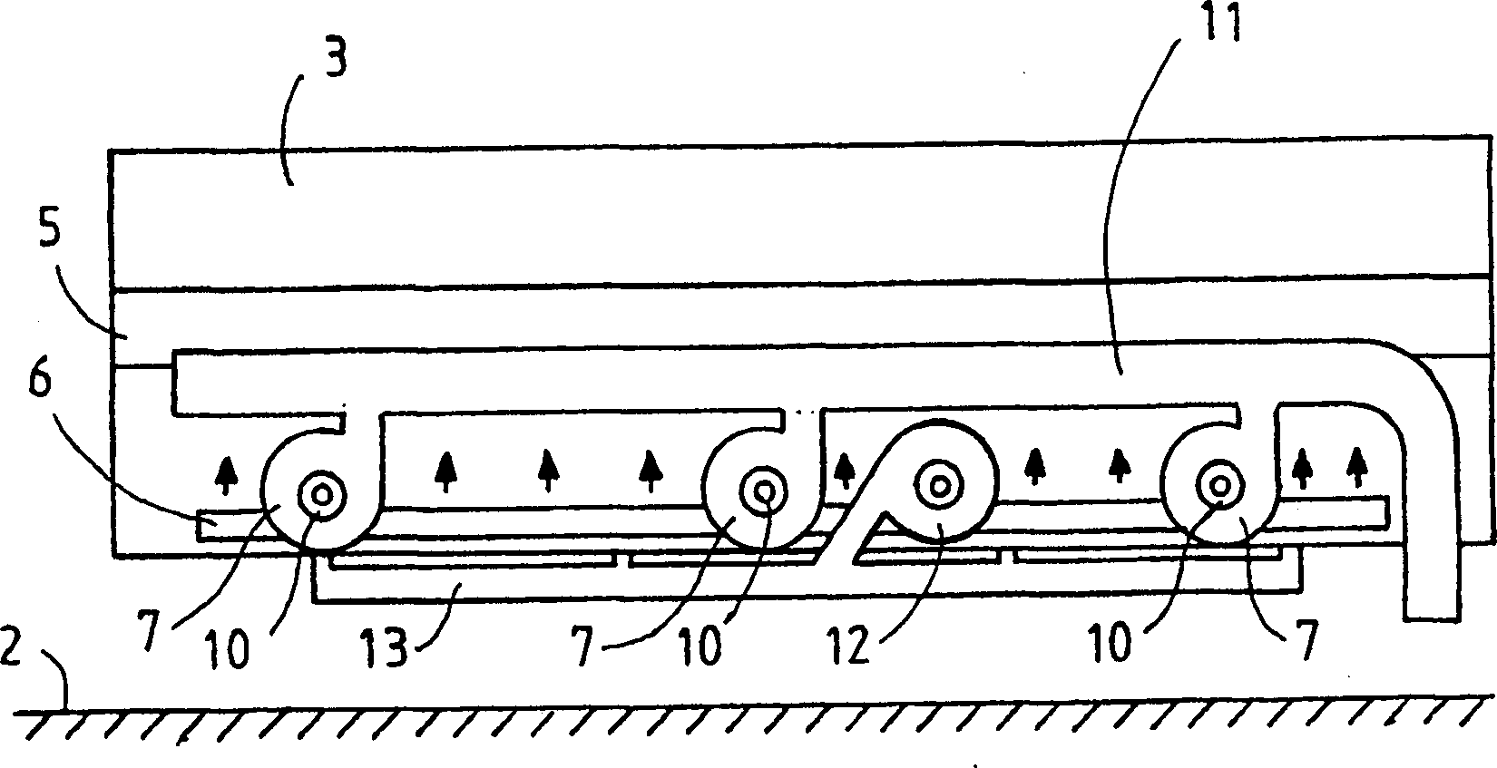 Impingement system in drying section of paper machine or like