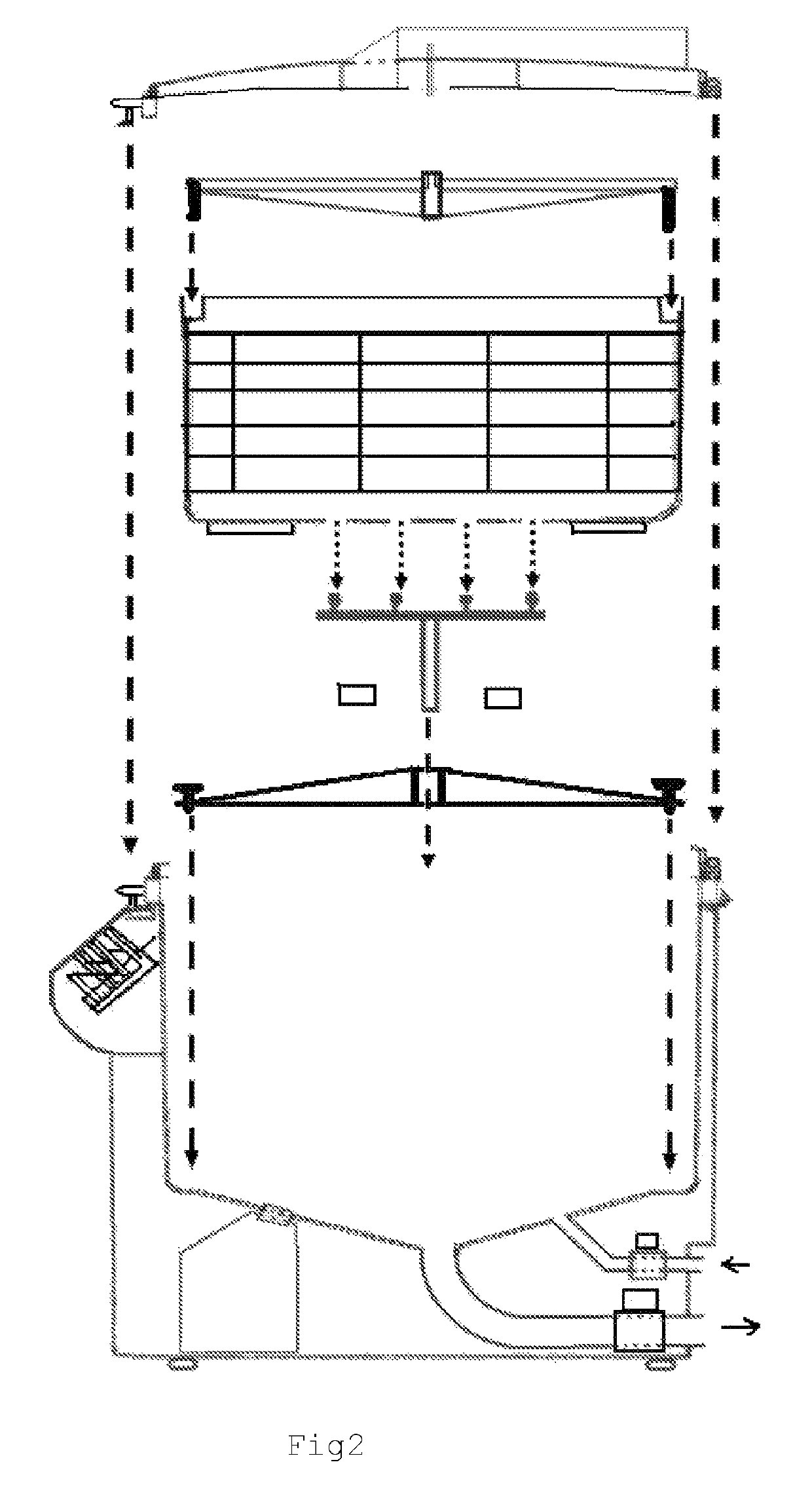 Vegetables washing method capable of splitting and separating impurities, and machine for implementing the same