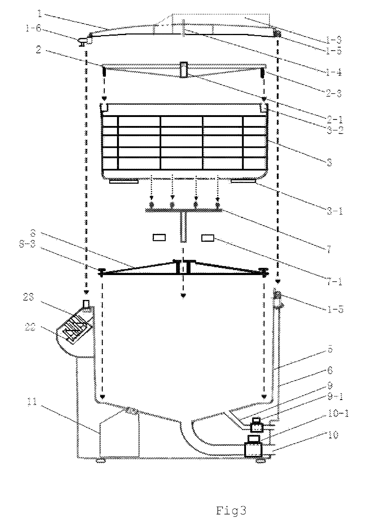 Vegetables washing method capable of splitting and separating impurities, and machine for implementing the same