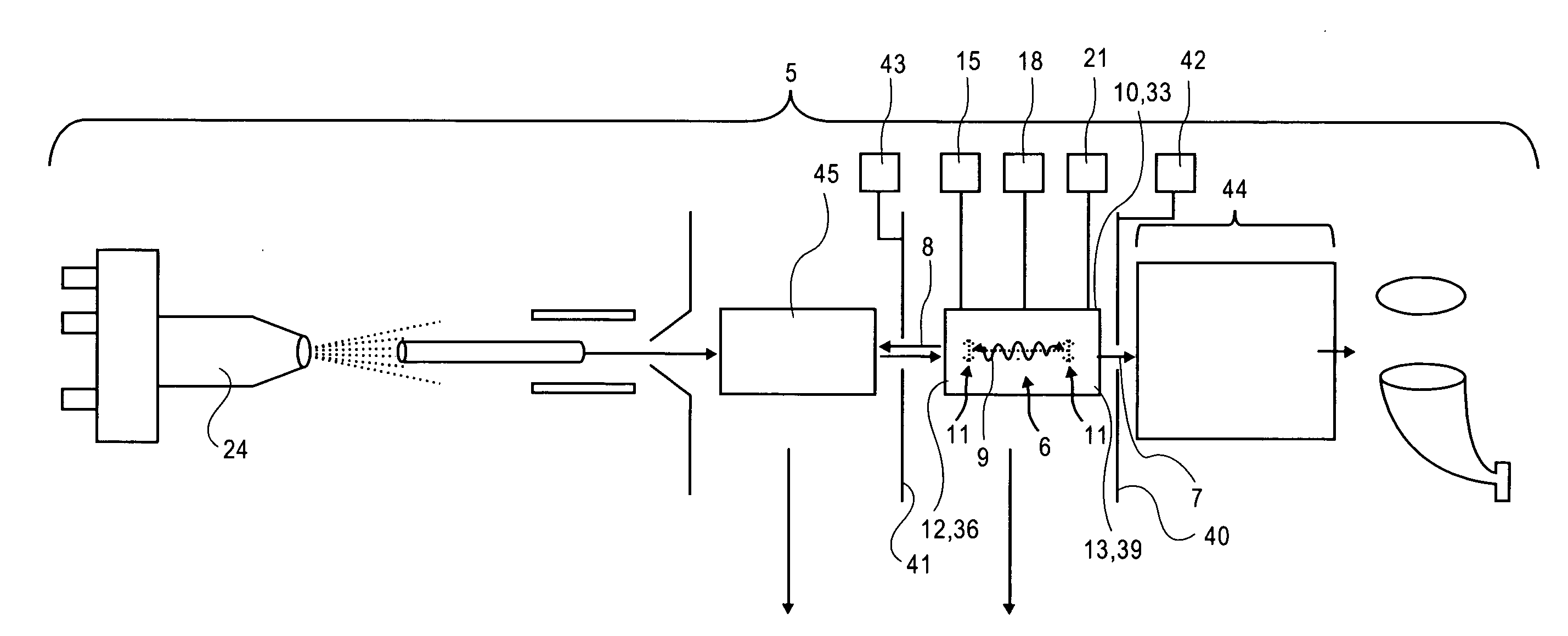 Separation and axial ejection of ions based on m/z ratio