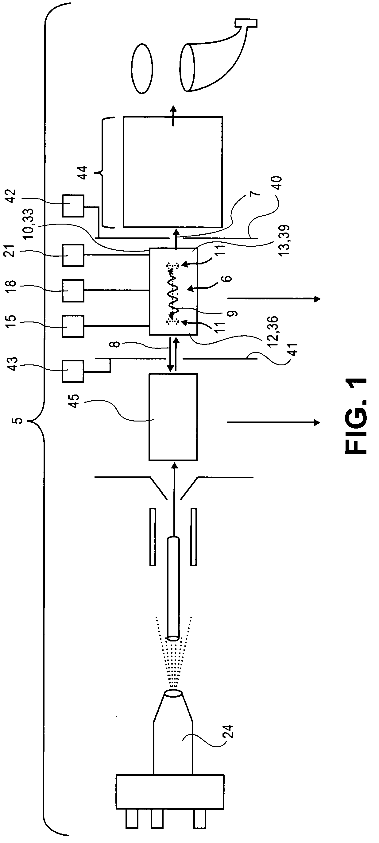 Separation and axial ejection of ions based on m/z ratio