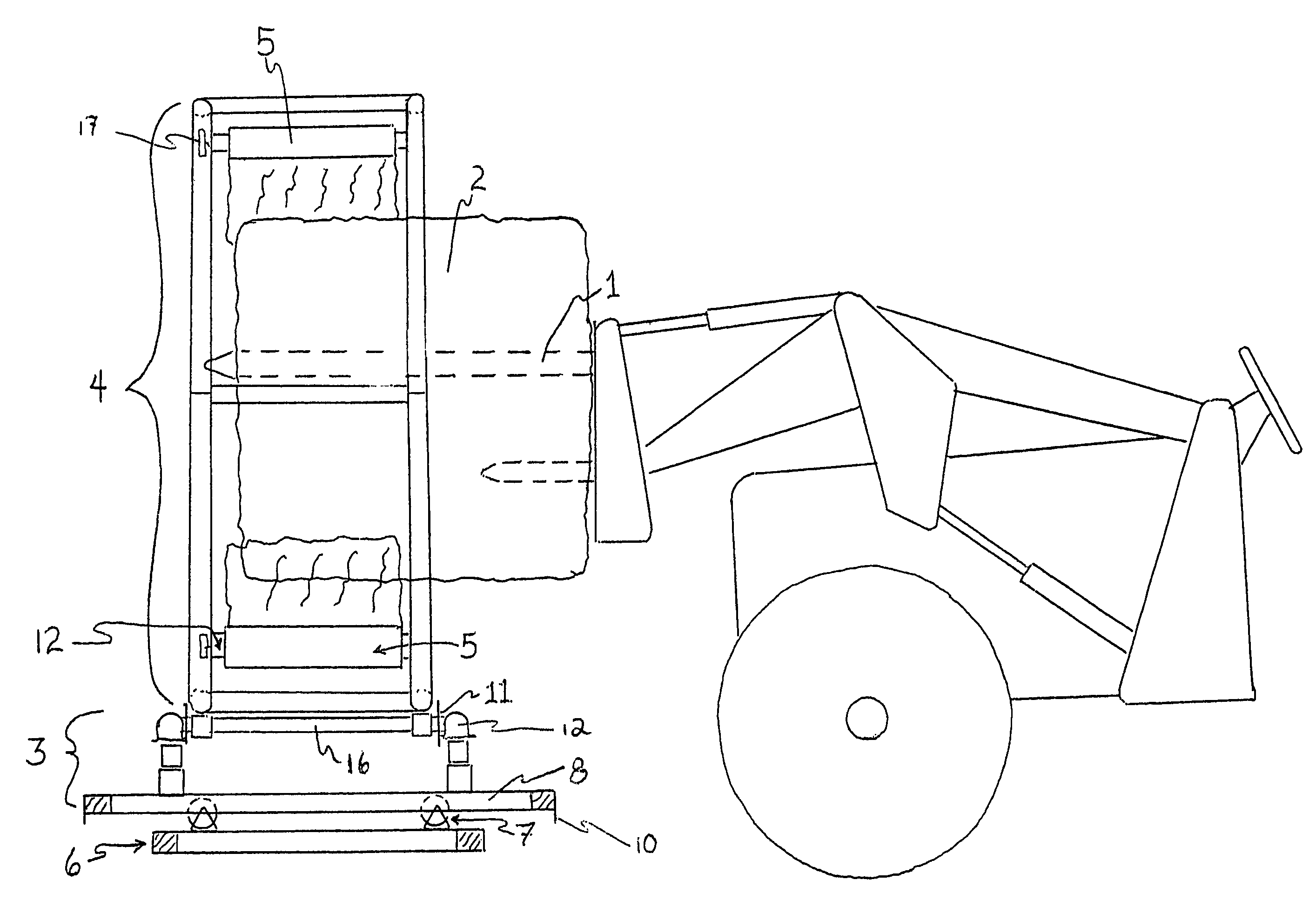 Manual round hay bale wrapper