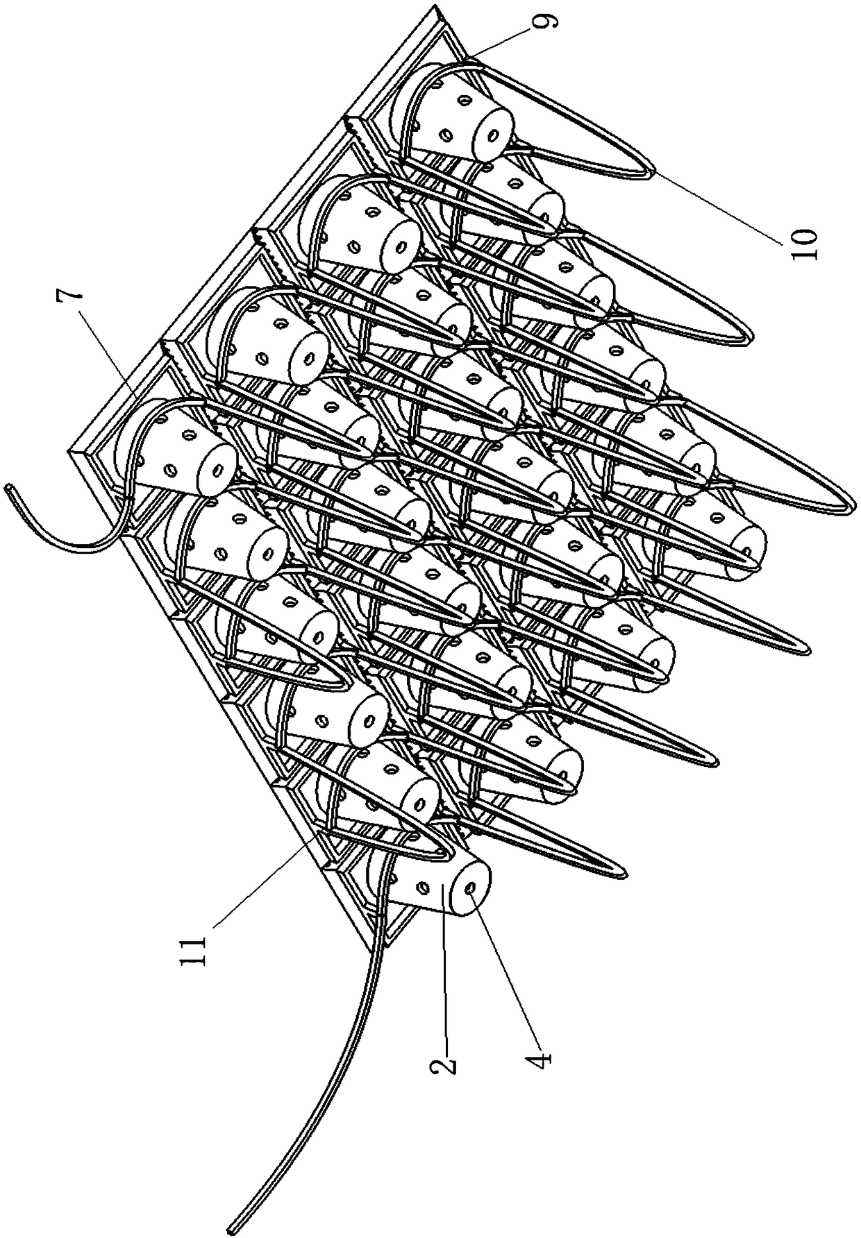 Novel soft tray seedling raising device for machine transplanting of rice