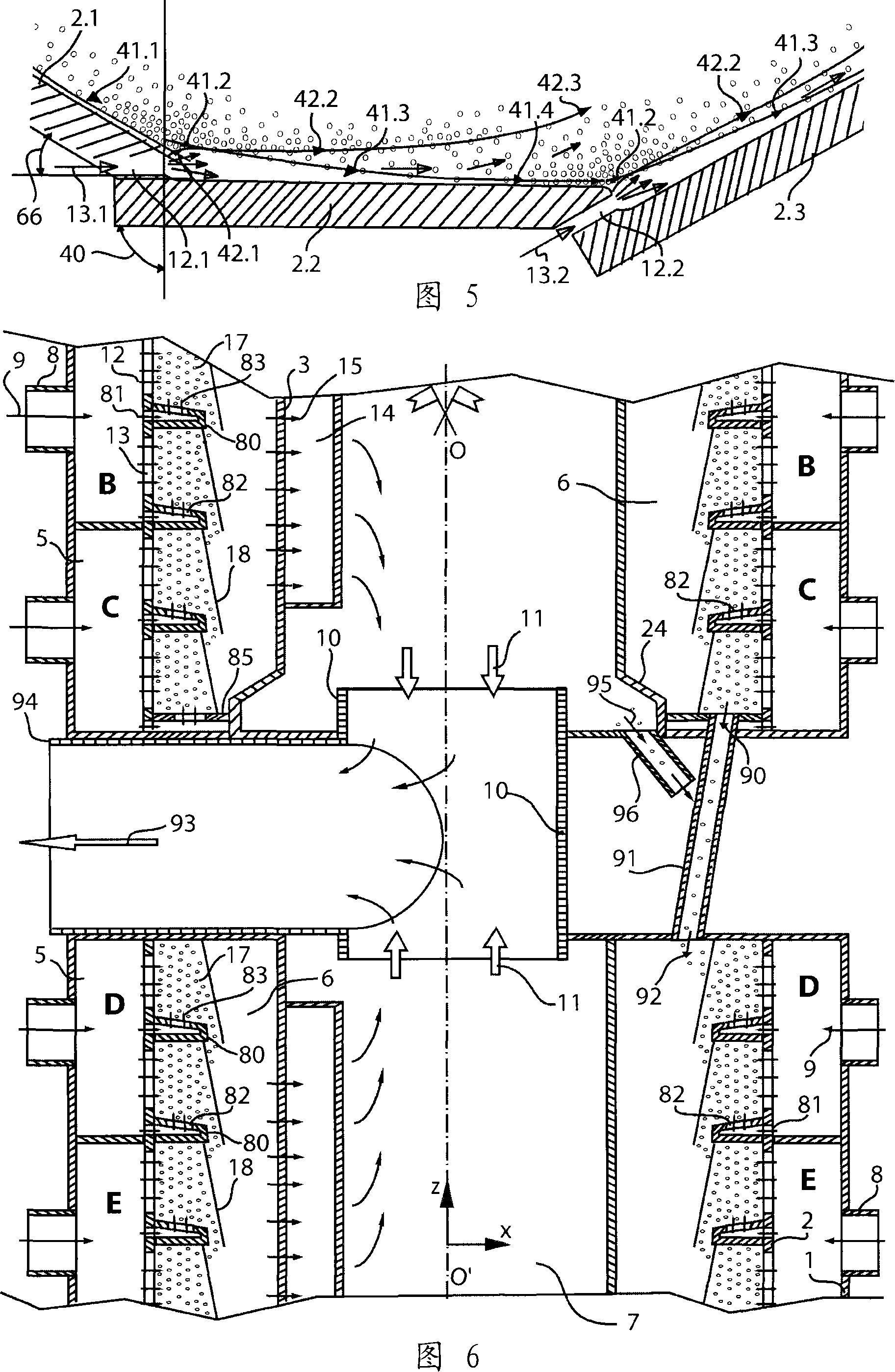 Rotary fluidized bed device and using method thereof