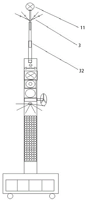 Multifunctional solar-powered intelligent monitoring traffic signal unmanned directing post