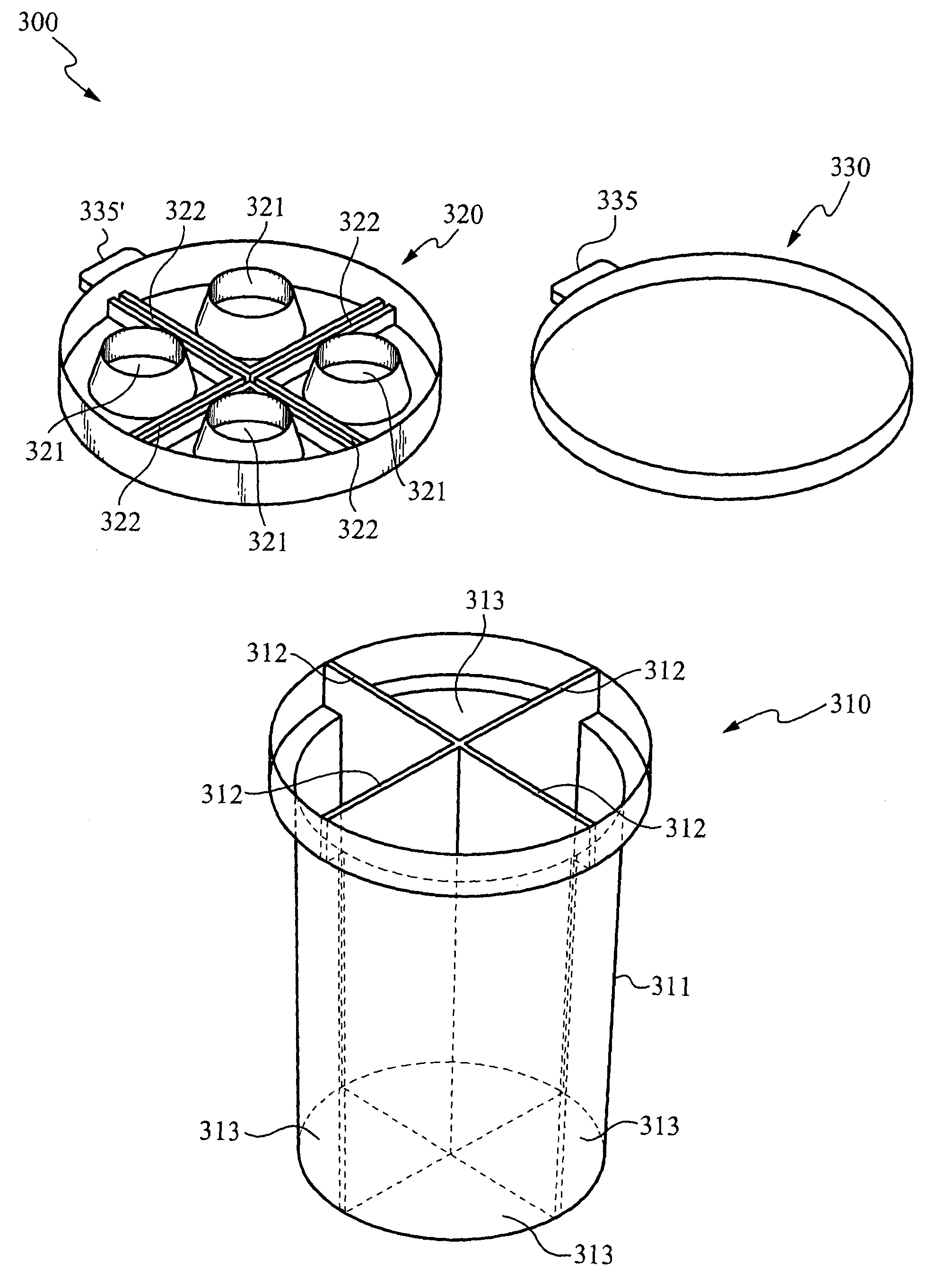 Divided paint storage apparatus