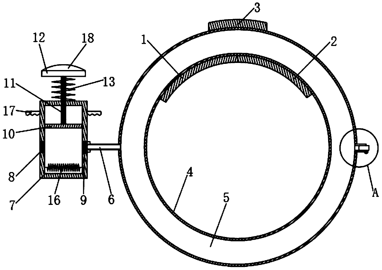 Postoperative puncture site pressing device for cerebrovascular intervention