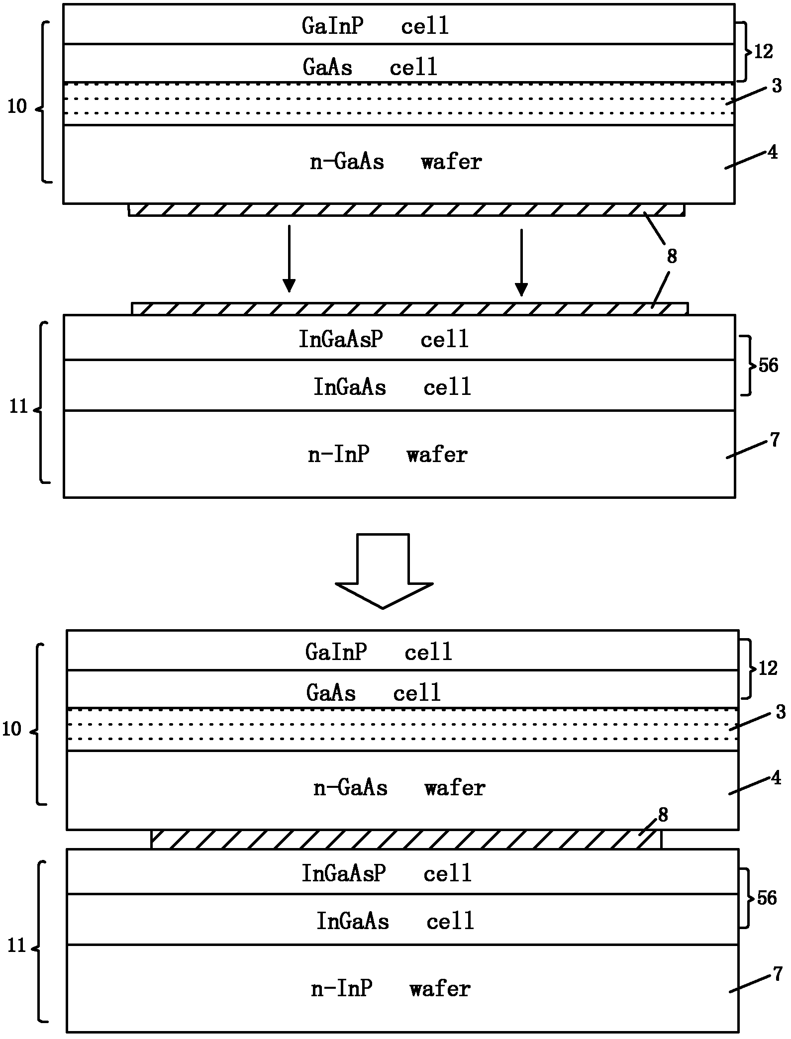 Tandem solar cell and manufacturing method