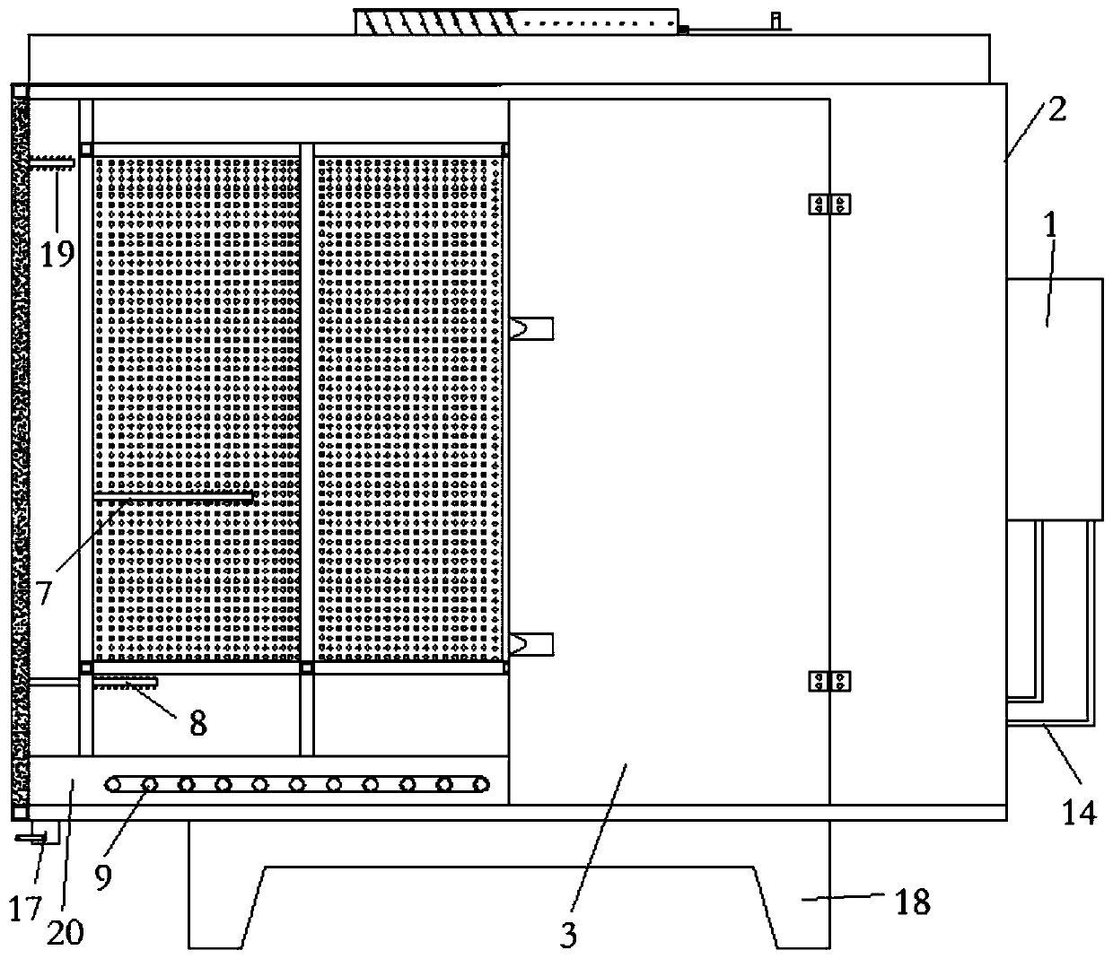 Box-type piling machine for dark green tea