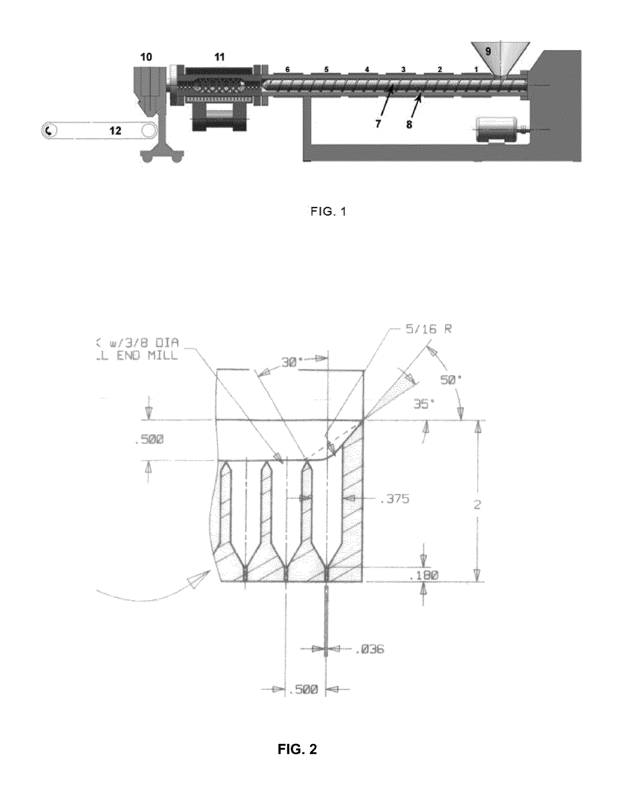 Manufacturing process and composition for foamed pvc-p rock shields