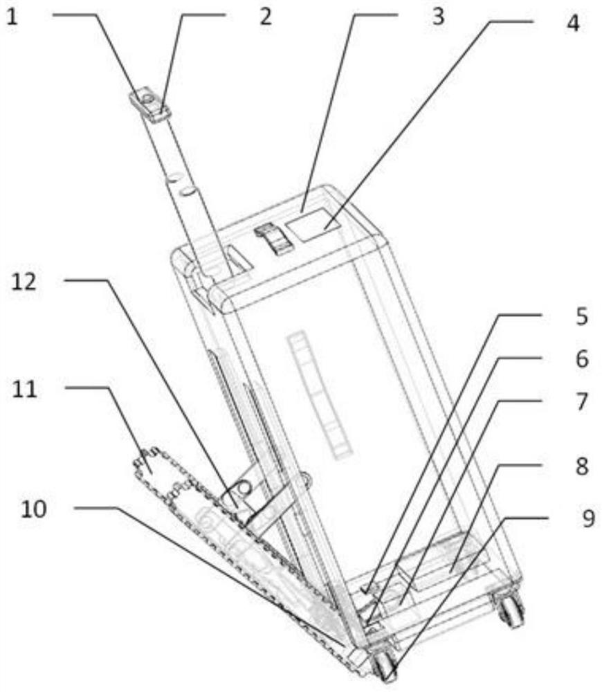 Semi-hidden crawler type adjustable speed automatic stair climbing luggage and its control method