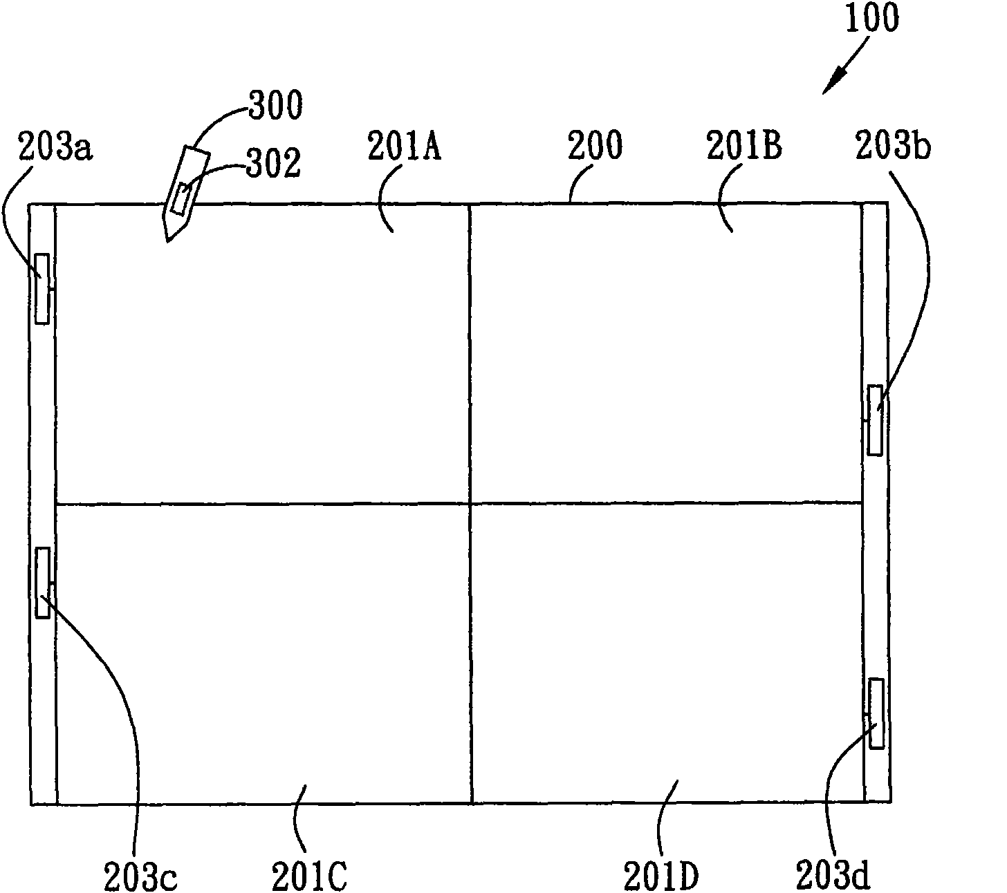 Electronic white board and positioning method thereof