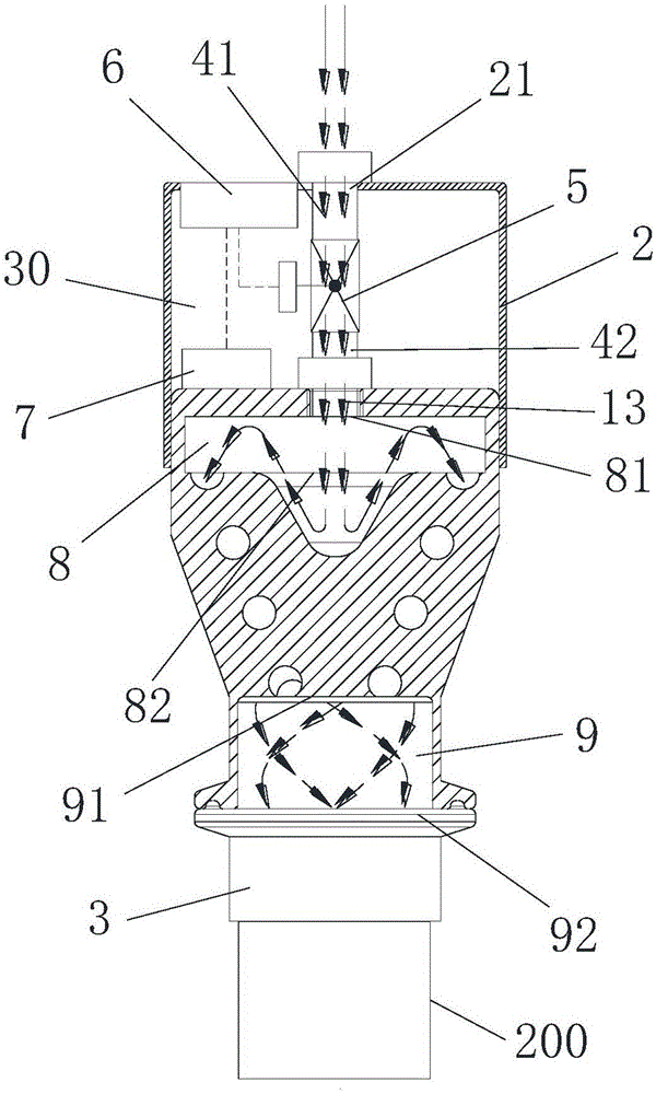 Eddy blowing device for pipelines