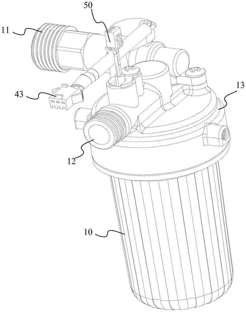 Filter, waterway control system and water heater