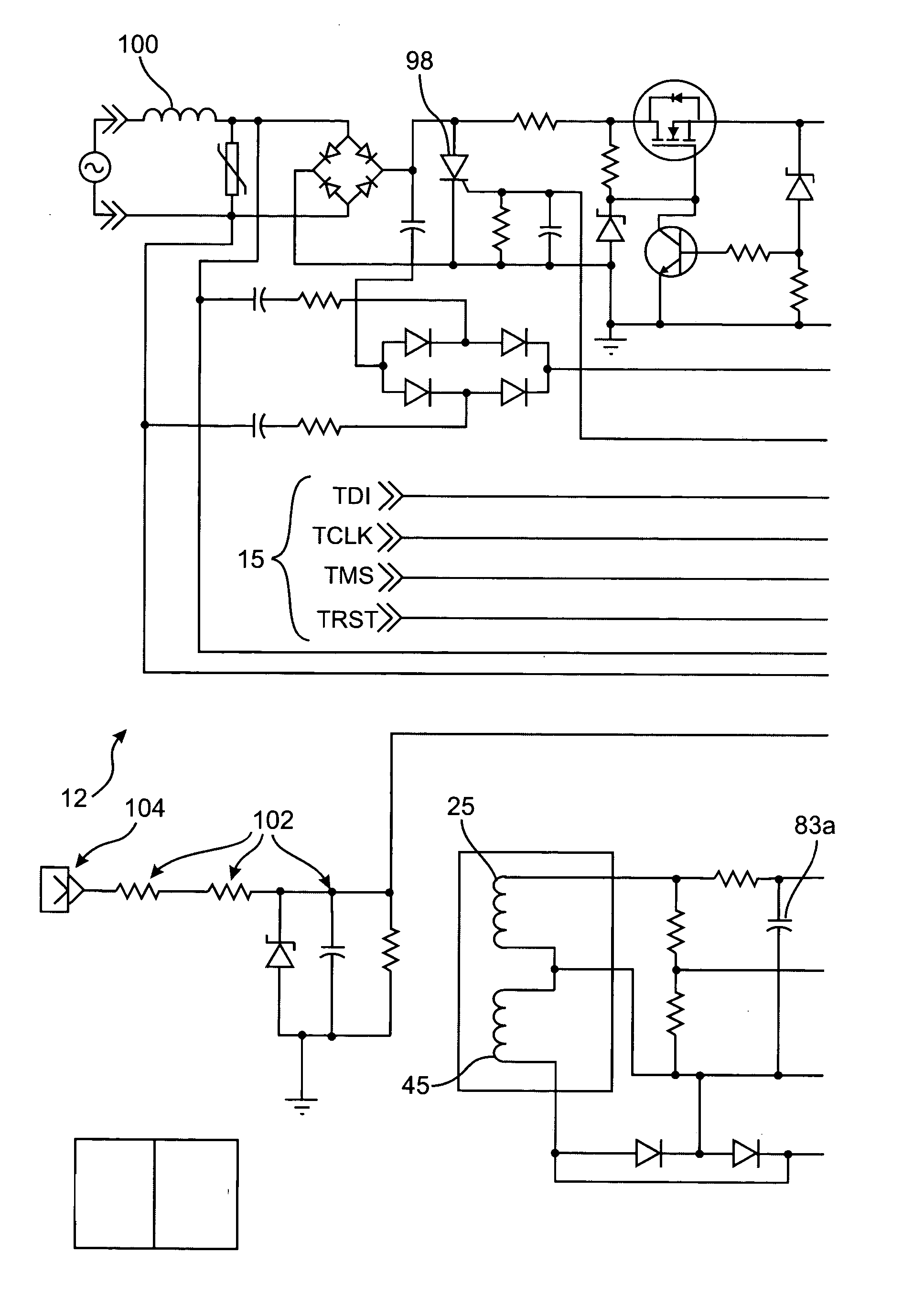 Load recognition and series arc detection using bandpass filter signatures