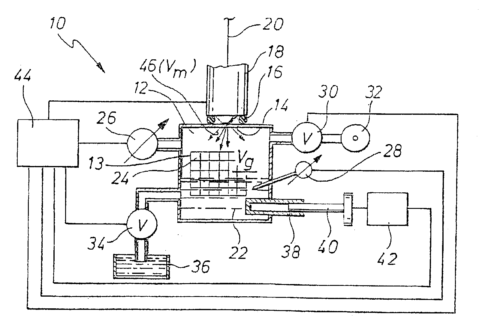 Method, computer program, and device for measuring the amount injected by an injection system