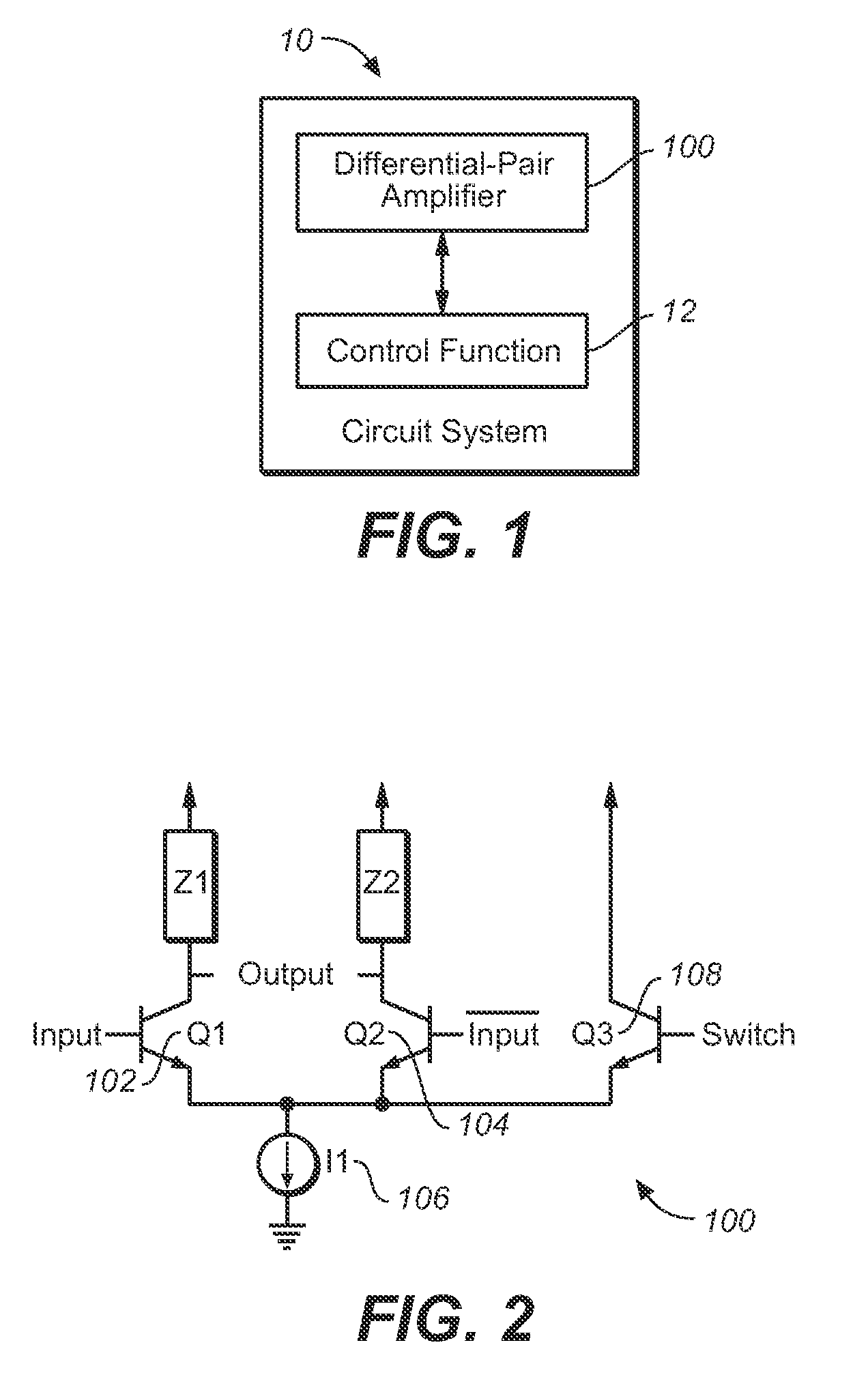 Fast switch for controlling a differential-pair amplifier