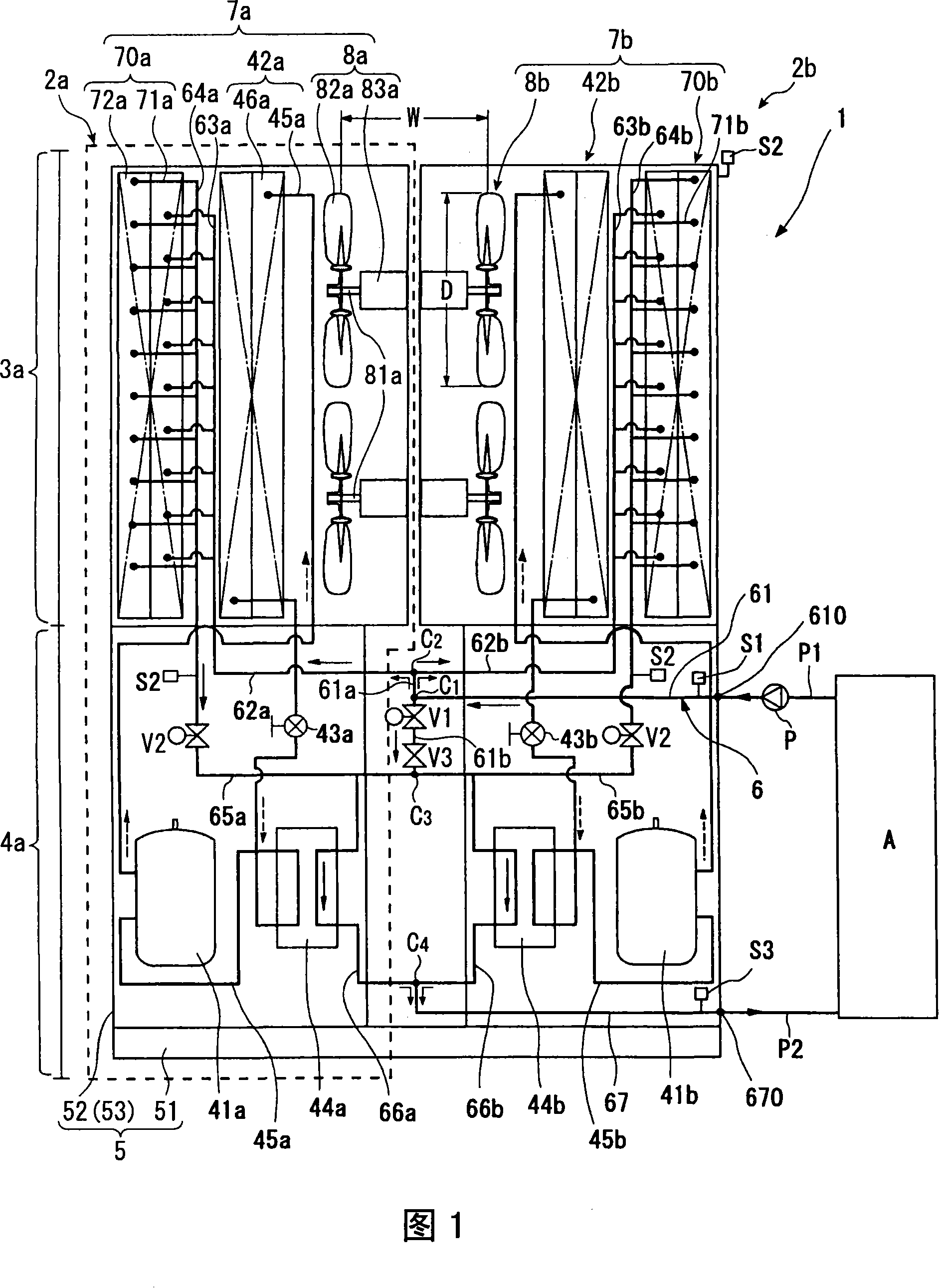 Composite heat dissipation device, cooling unit, cooling device and assembling body