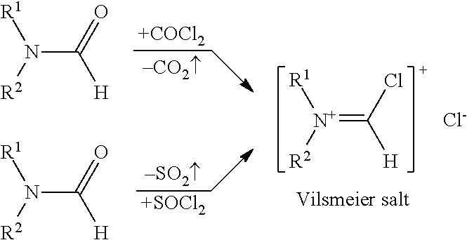 Recyclable catalysts for chlorination of organic acids and alcohols