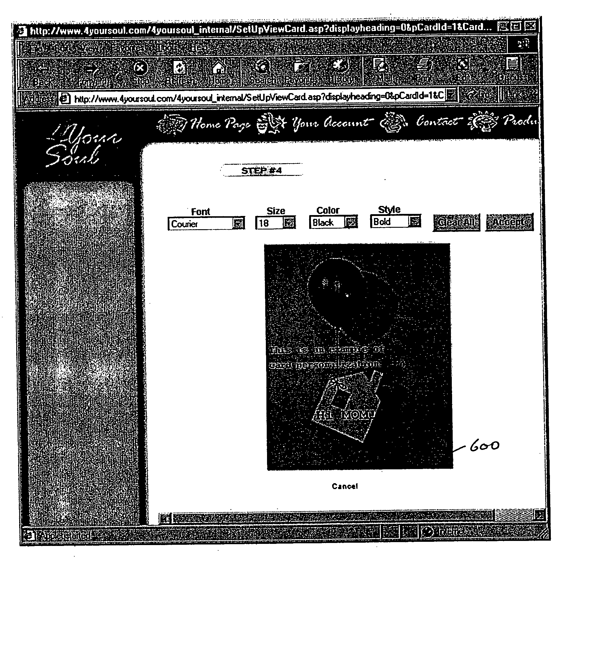 Method and apparatus for distribution of greeting cards with electronic commerce transaction