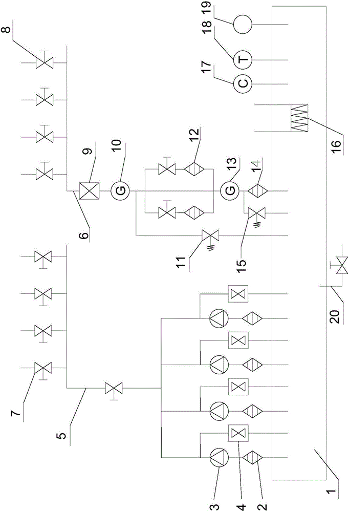 Full-automatic multi-pipeline serial washing and filtering device