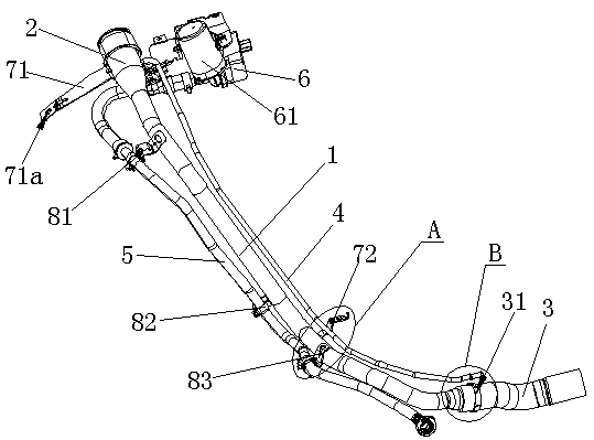 Filling pipe with a leak alarm function