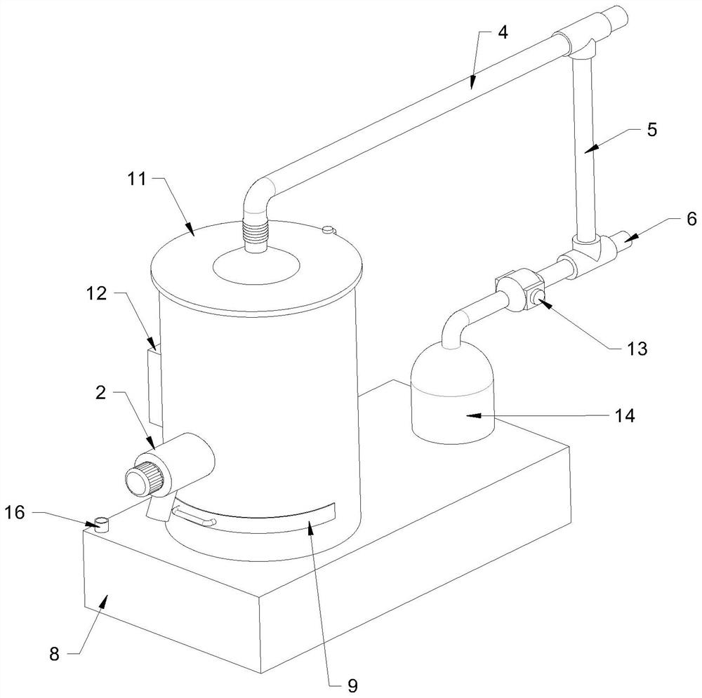 Comprehensive treatment device for dust-containing waste gas