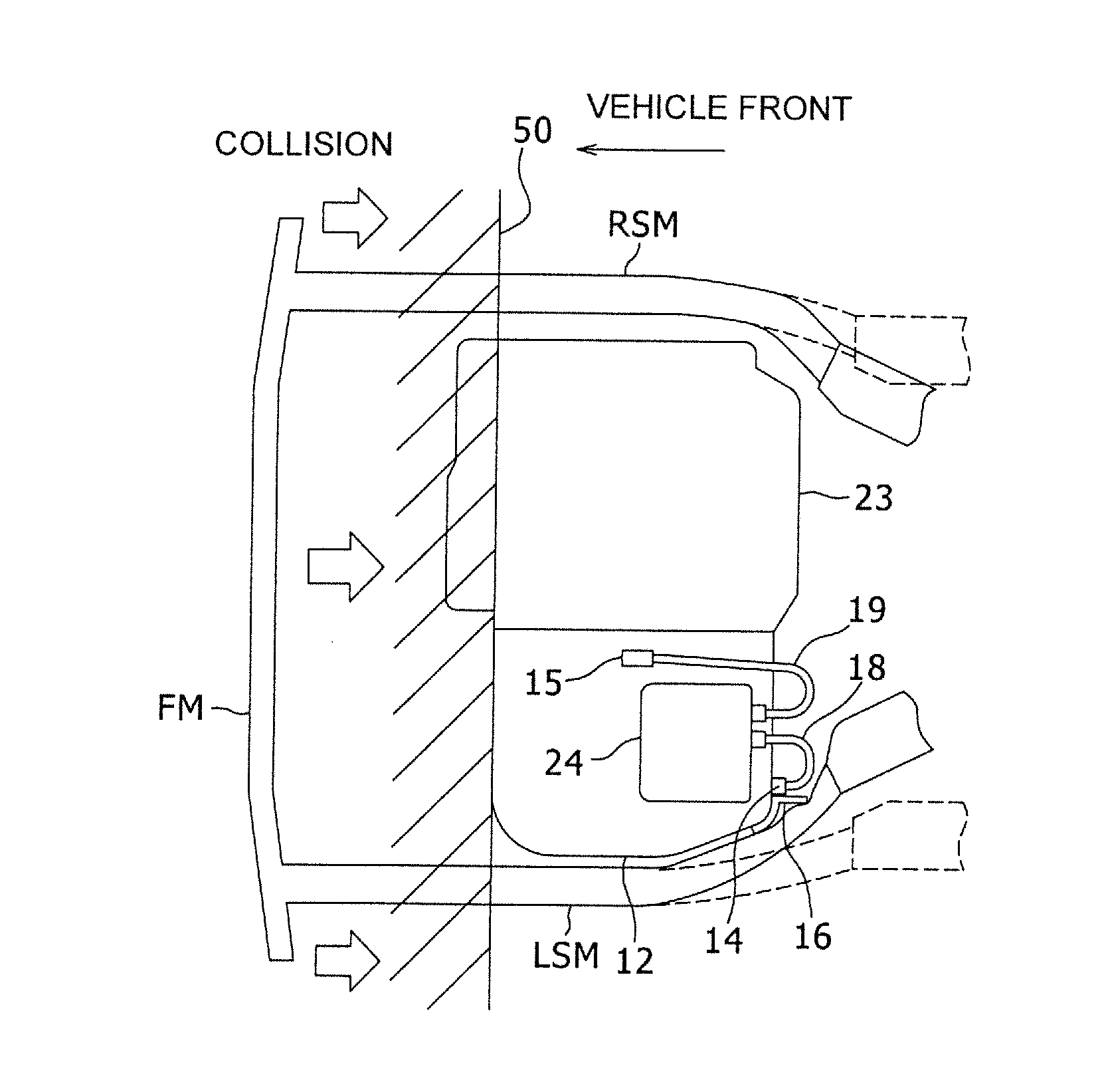 Connector protection structure for motor