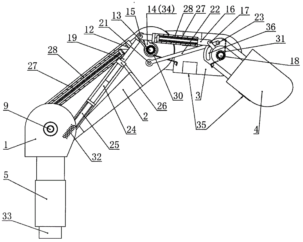 Multimode under-actuated human finger simulation device with quick reflex grabbing function