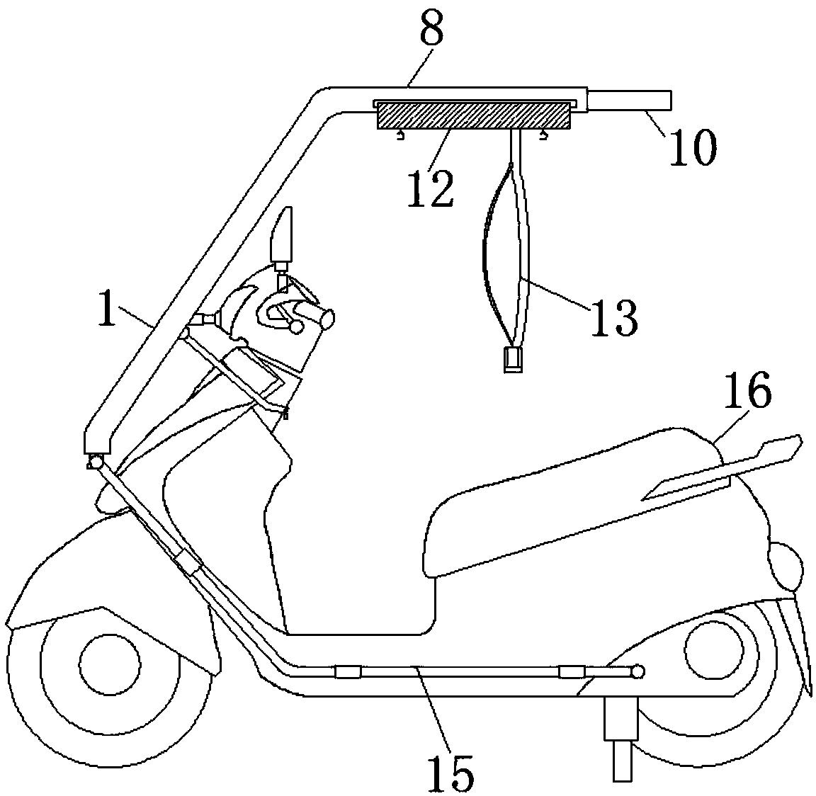 Electric vehicle rain gear with a protective structure