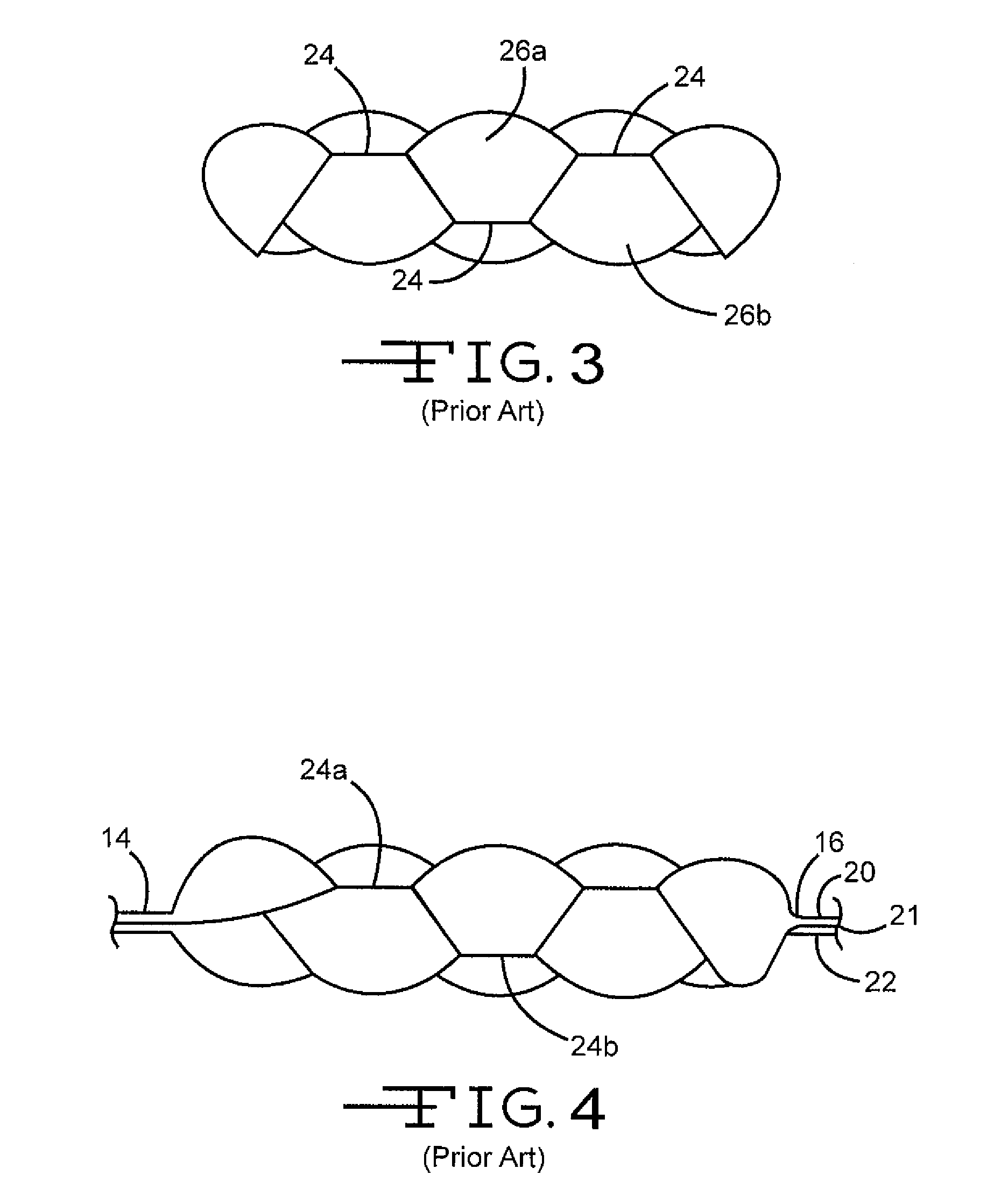 Cushion bladder with middle layer having gaps and various positioned interior welds