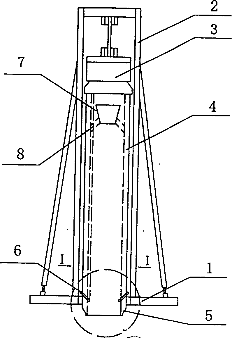 Soft foundation composite ground base construction method for field pouring pipe pile with large diameter