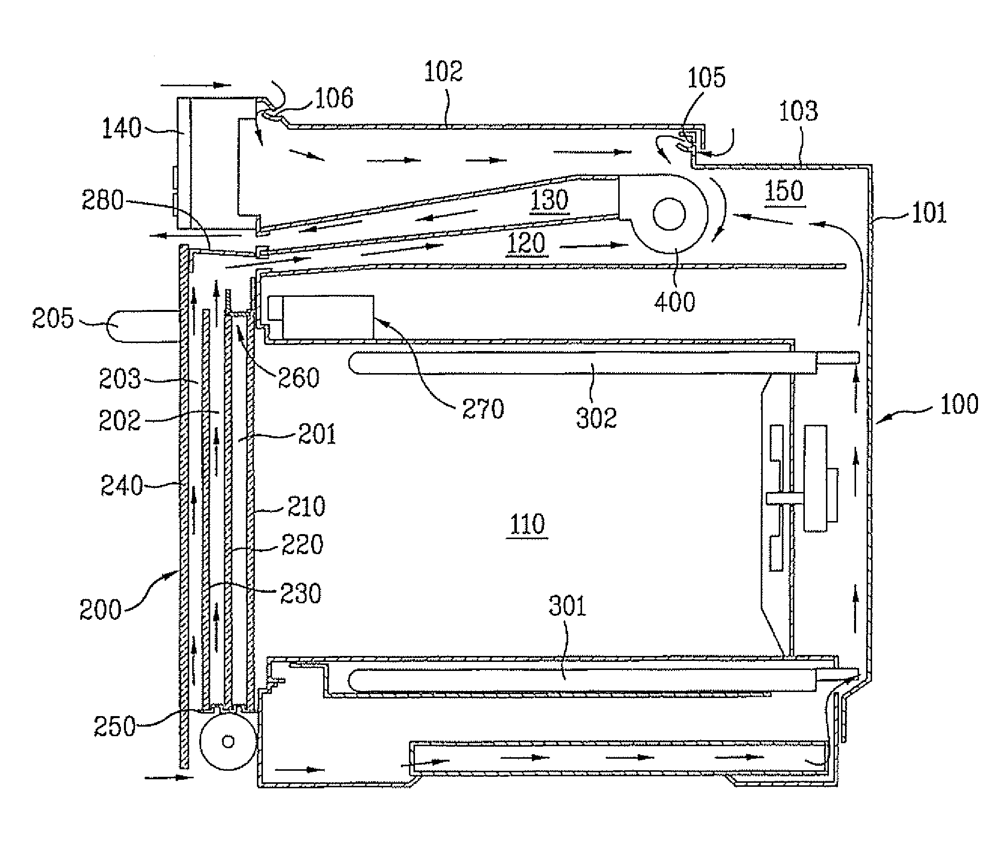 Door assembly for home appliance, electric oven using the same, and method for operating electric oven